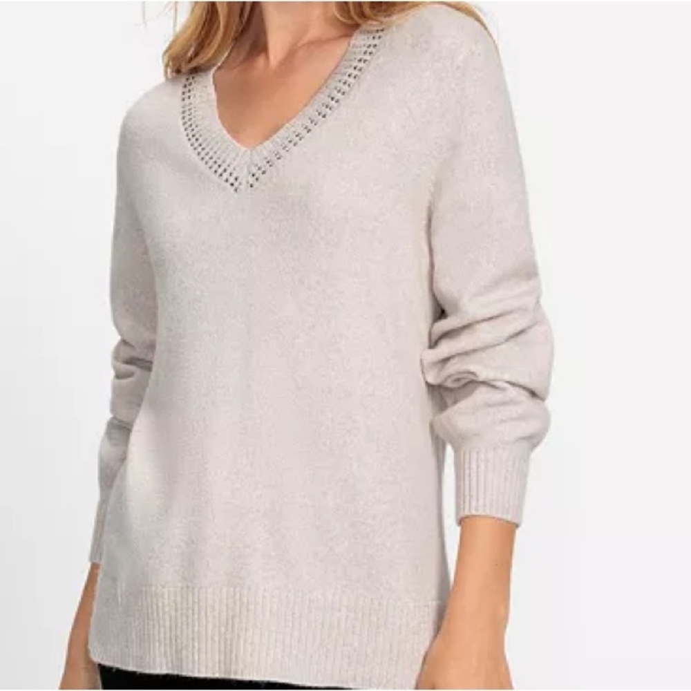 Olsen Caffe Latte Sequin Neck Henny Jumper